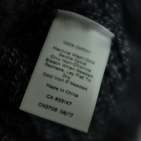 COPY - Talbots Dark Blue Marled Cable Knit Crewneck Sweater 100% Cotton Size La… - Picture 4 of 7